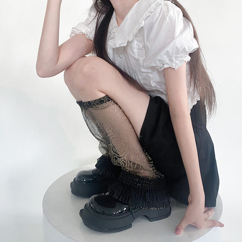 Bling see-through leg warmers