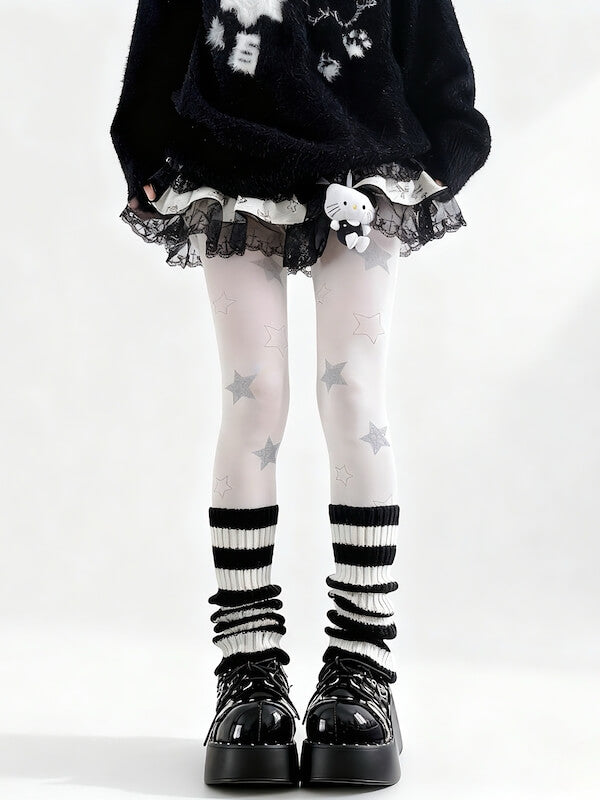 Cute bunny clips furry leg warmers