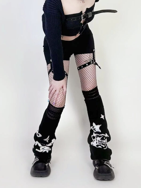Devil star buckle leg warmers