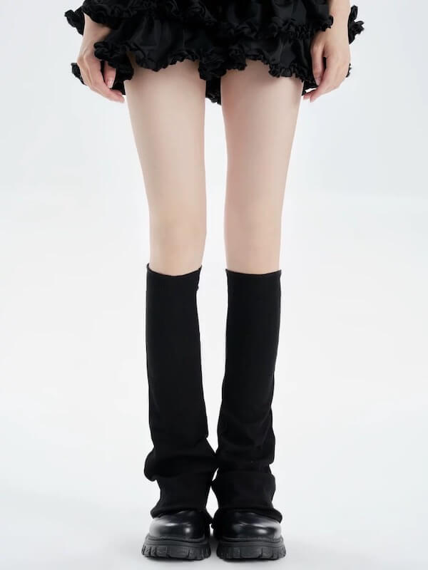 JK girl ribbed flared leg warmers