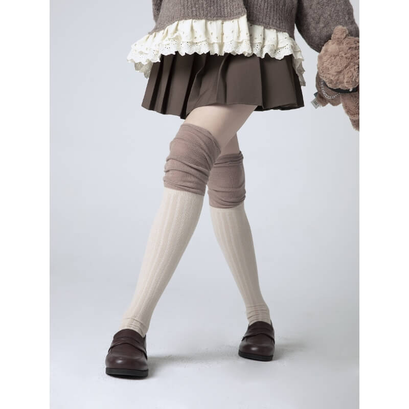 Mix color thigh high stockings