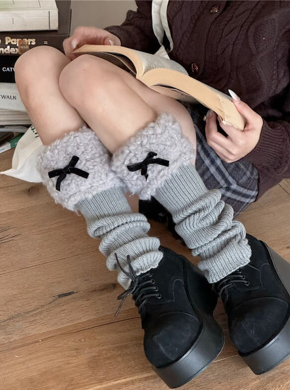 Soft girl fluffy leg warmers