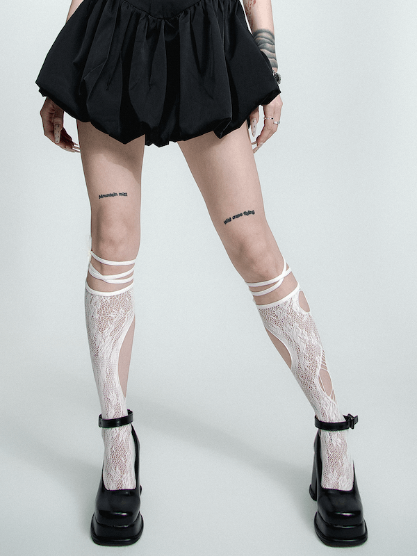 Sweet chill lace ribbon stockings