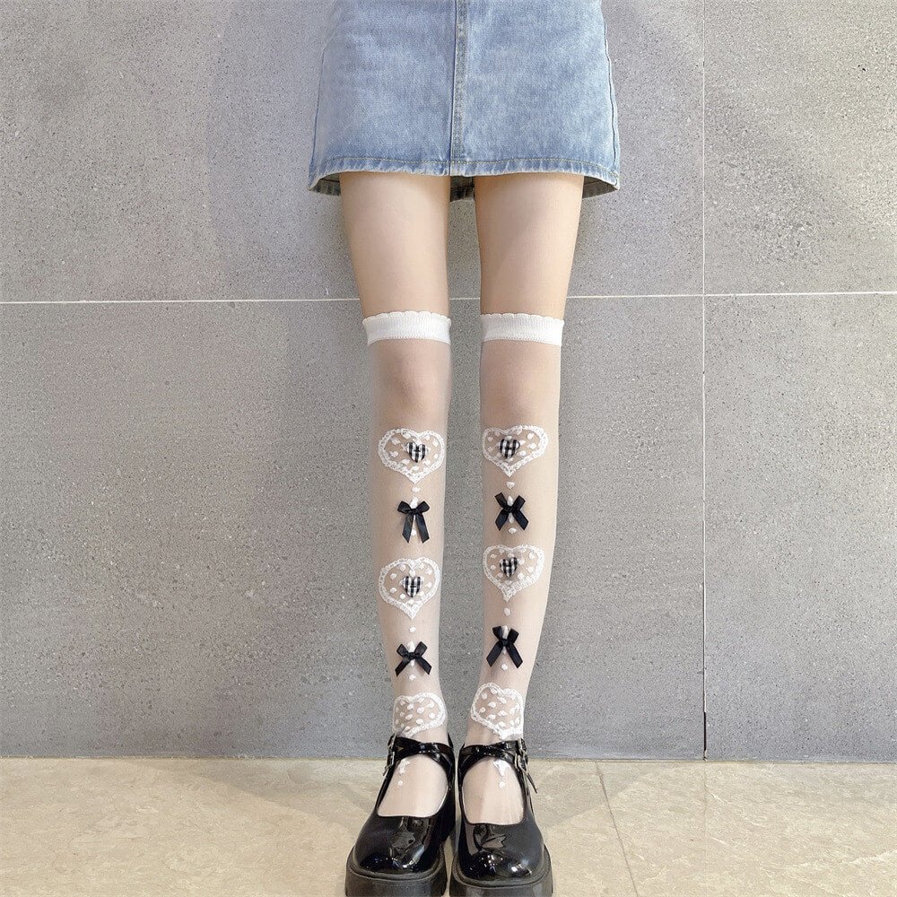 Sweet lolita hearts stockings