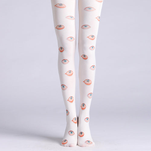 Oil Painting Hand-Painted Eye Print Pantyhose Bottoming Socks
