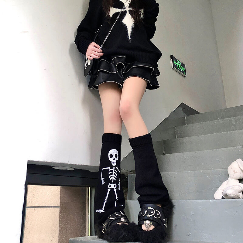 Black with white skeleton