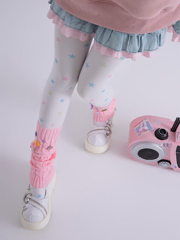 y2k candy buttons leg warmers