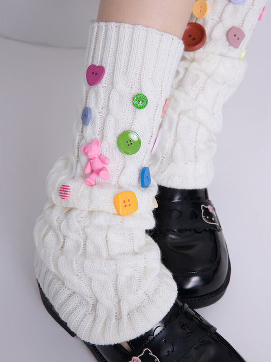 y2k candy buttons leg warmers