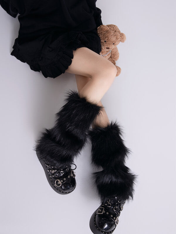 [15-40cm] Harajuku faux fur leg warmers