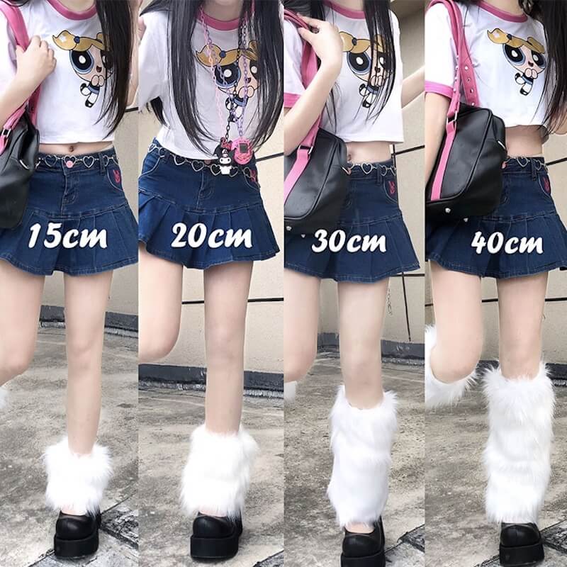 [15-40cm] Harajuku faux fur leg warmers