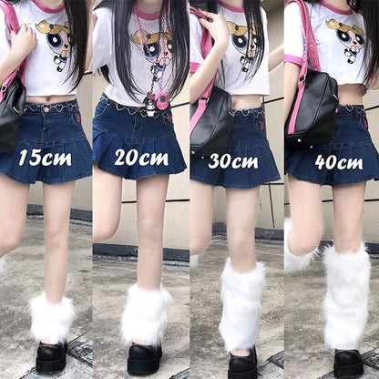 [15-40cm] Harajuku faux fur leg warmers
