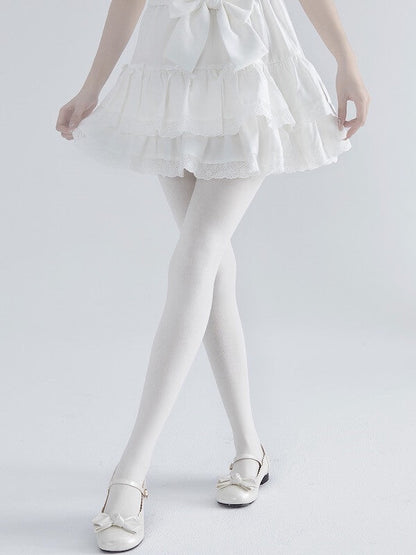 600D lolita white tights