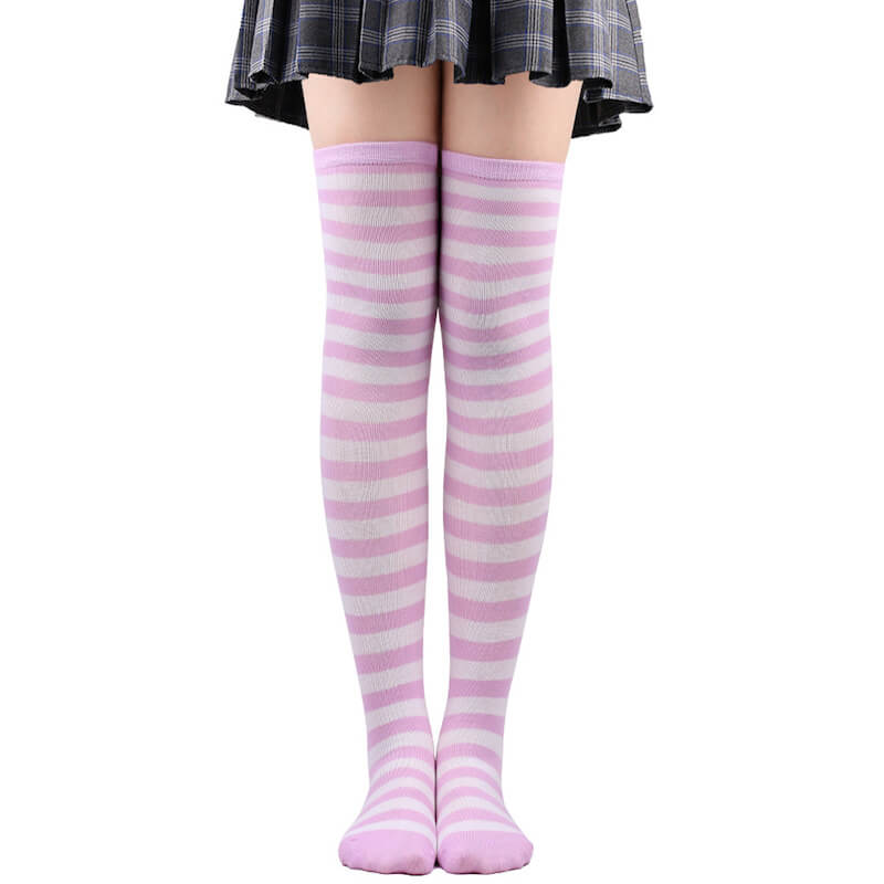 Pink purple white (narrow stripes)