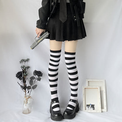 Candy stripes cosplay stockings