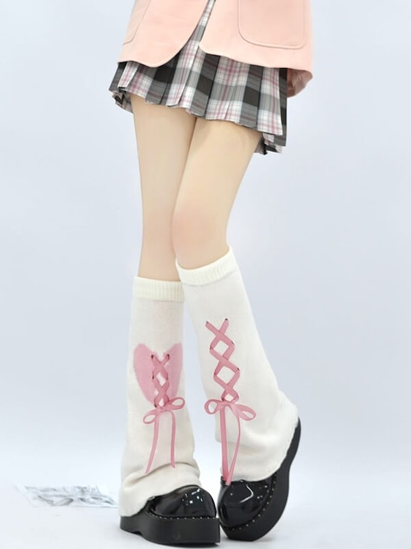 Ribbon heart y2k leg warmer