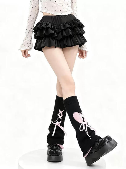 Ribbon heart y2k leg warmer