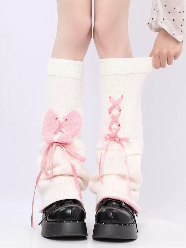 Ribbon heart y2k leg warmer