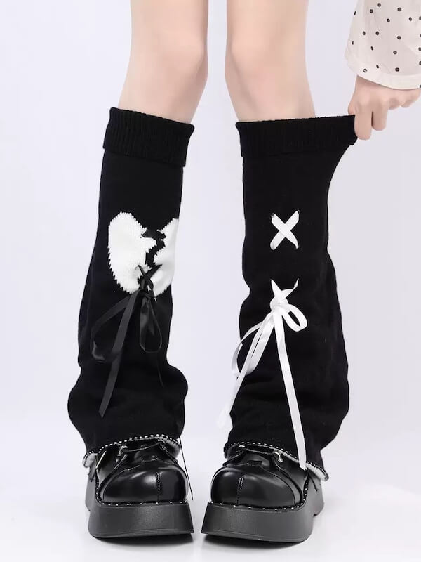 Ribbon heart y2k leg warmer