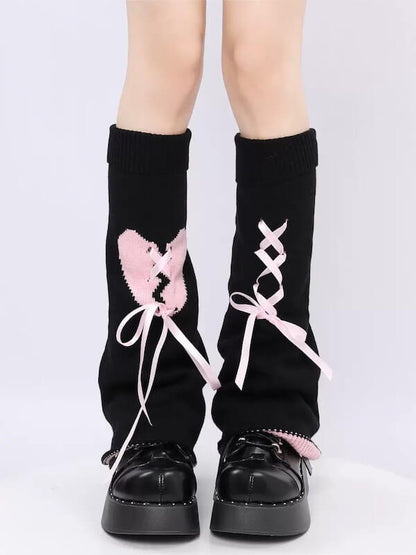 Ribbon heart y2k leg warmer
