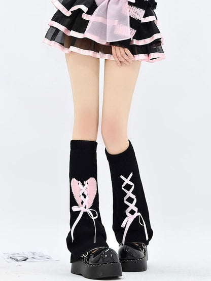 Ribbon heart y2k leg warmer