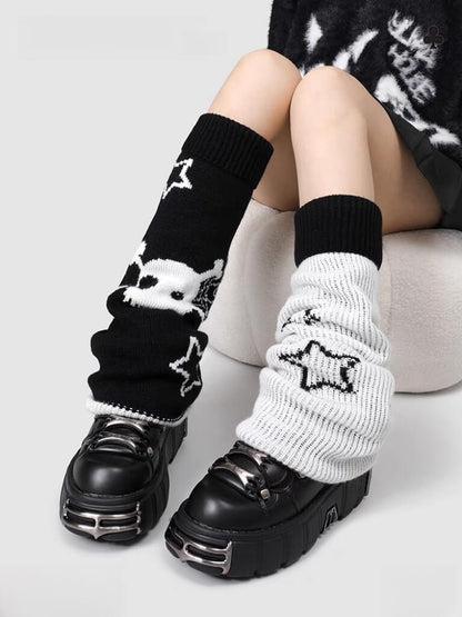 Y2k stars skull leg warmer