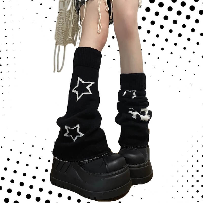 Y2k stars skull leg warmer