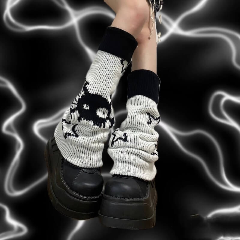 Y2k stars skull leg warmer