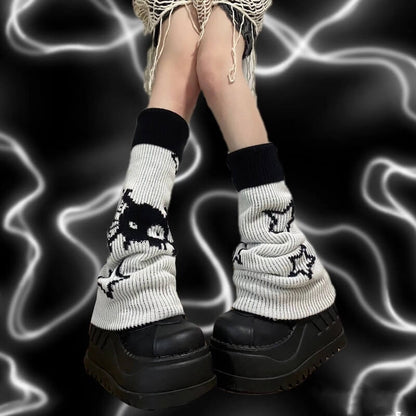 Y2k stars skull leg warmer