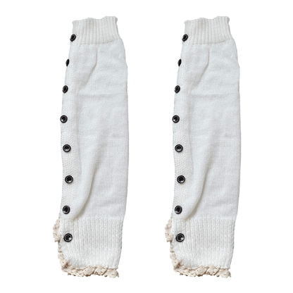 Aesthetic button lace leg warmers