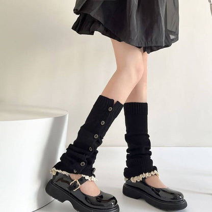 Aesthetic button lace leg warmers