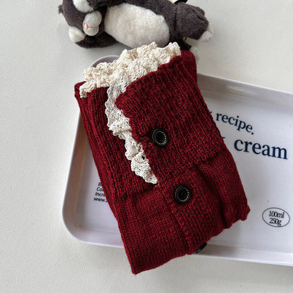 Aesthetic button lace leg warmers