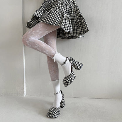 Aesthetic flower lace bow tights