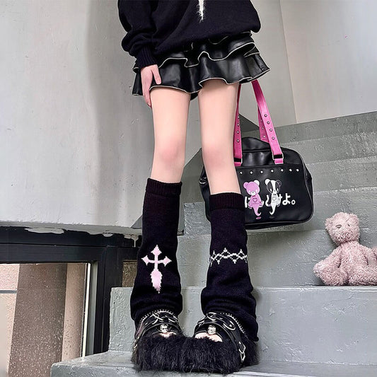 Alt girl y2k cross leg warmers
