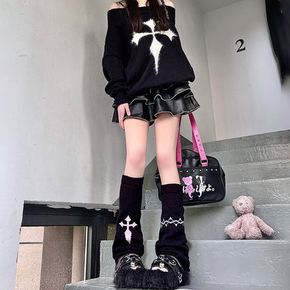Alt girl y2k cross leg warmers