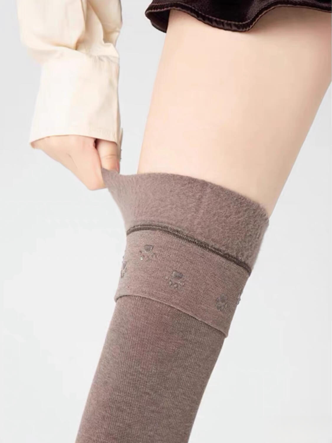 Anti-slip thigh-high cotton stockings for spring autumn