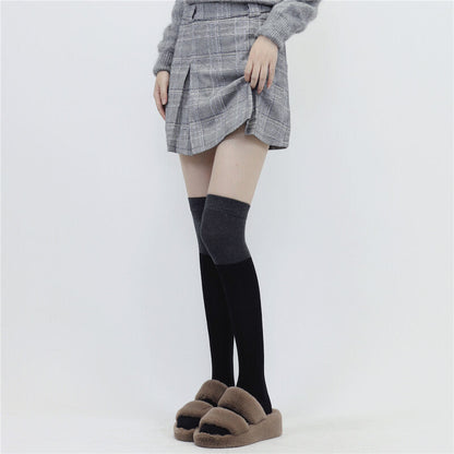 Autumn school black grey stockings c0138