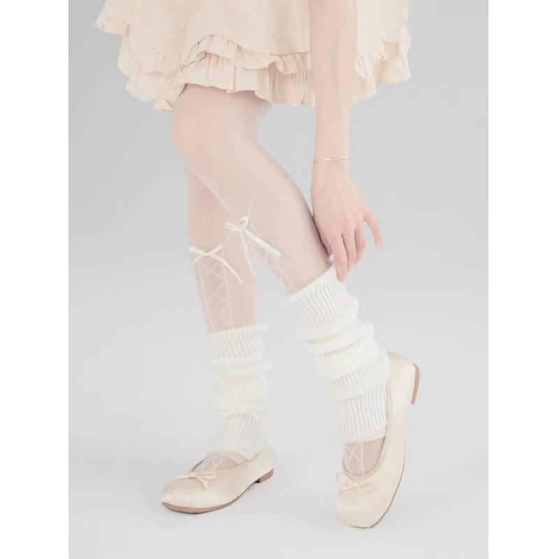 Leg warmers only - Beige White