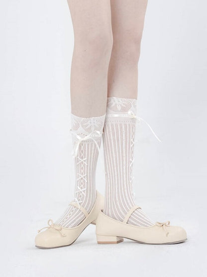 Ballet core ribbon stockings