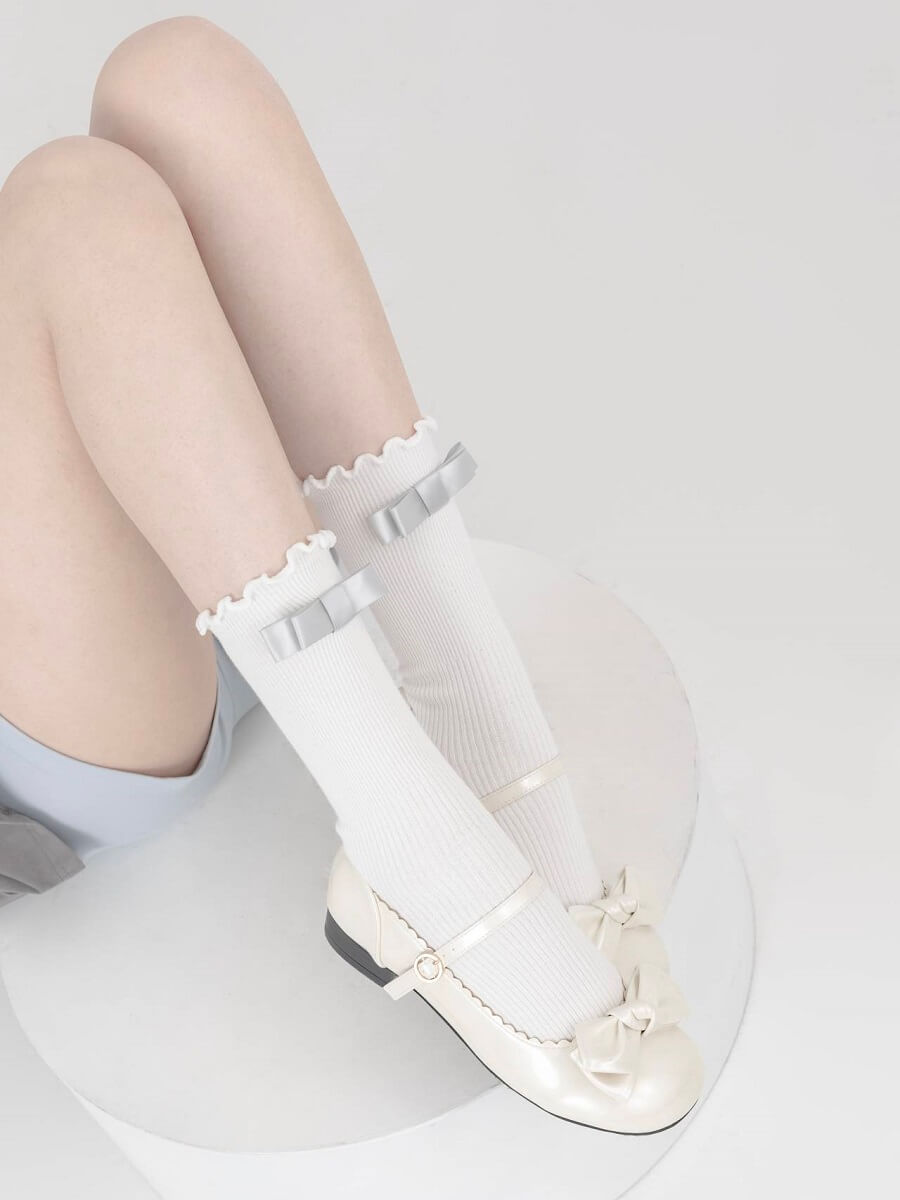 White with Grey bow