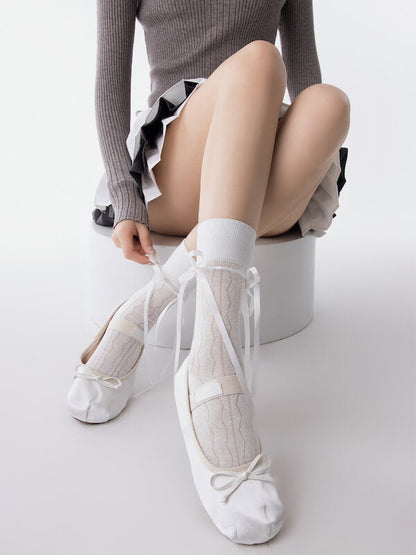 Balletcore ribbon socks
