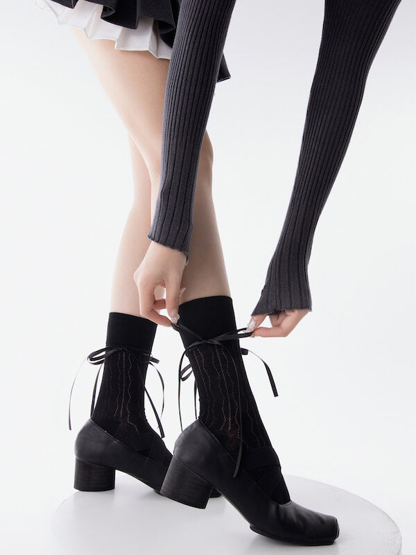 Balletcore ribbon socks