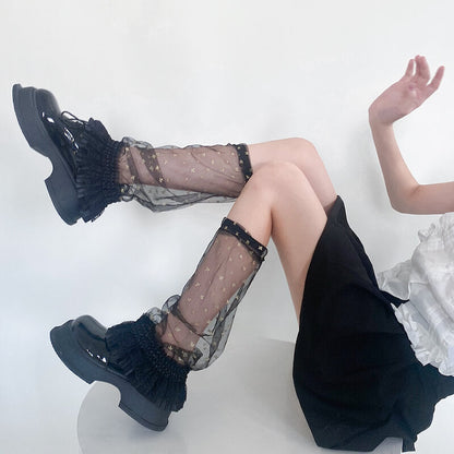 Bling see-through leg warmers