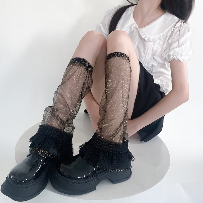 Bling see-through leg warmers