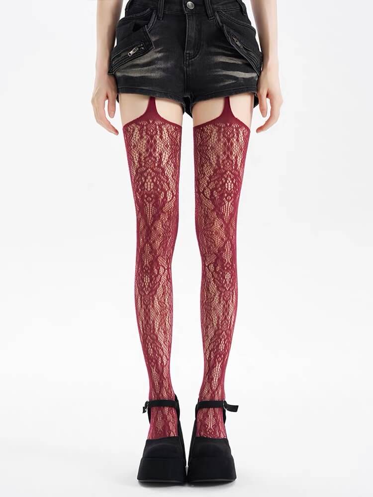 Blossom y2k suspender stockings tights