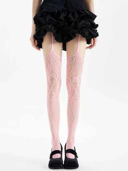 Blossom y2k suspender stockings tights
