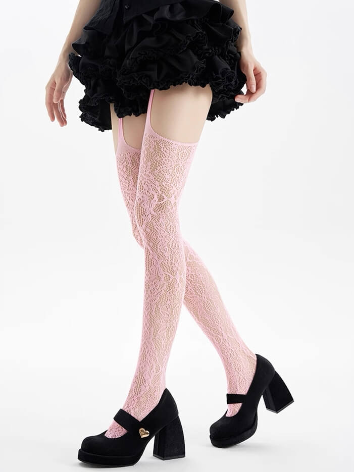 Blossom y2k suspender stockings tights