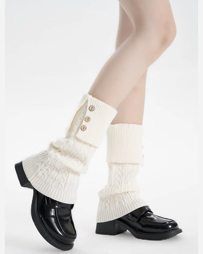 Button twisted leg warmers