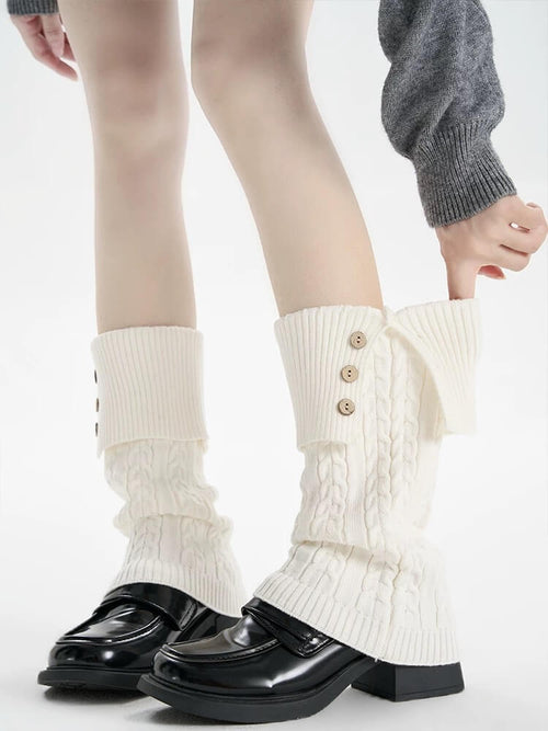 Button twisted leg warmers