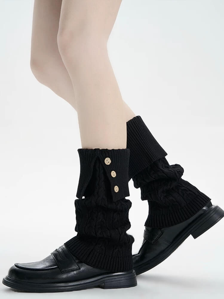 Button twisted leg warmers