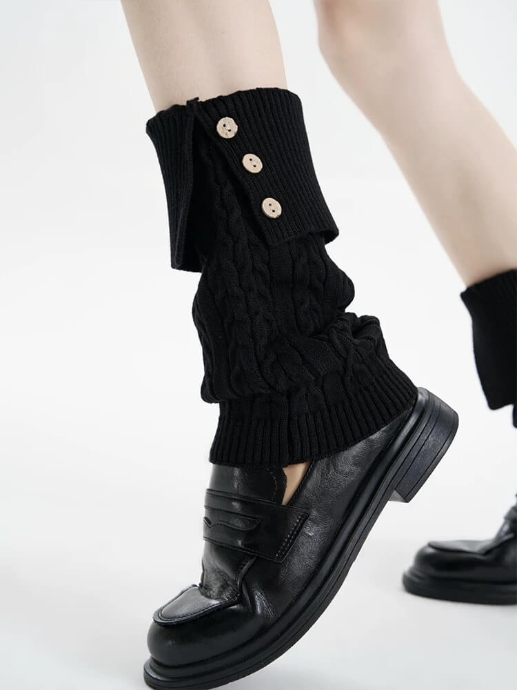Button twisted leg warmers
